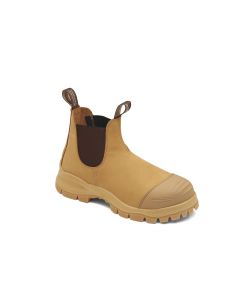 BLU989-070 image(0) - Blundstone Steel Toe Elastic Side Slip-on Boots, Water Resistant, Bump Cap, Wheat, AU size 7, US size 8