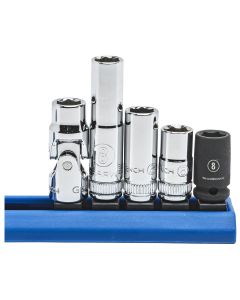 KDT80102 image(0) - GearWrench 5 Piece 1/4 Inch Drive 6 Point 8mm Socket Set