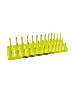 HNE38073 image(1) - Hansen Global 3/8" SAE 3-Row Socket Tray - Hi-Viz Yellow