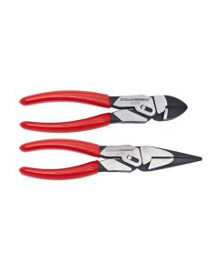 KDT82124 image(1) - GearWrench 2 Piece 8 Inch PivotForce Compound Action Plier Set