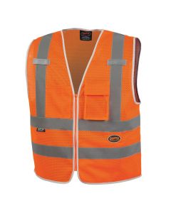 SRWV1025250U-M image(0) - Pioneer Pioneer - Mesh 8-Pocket Safety Vest - Hi-Vis Orange - Size Medium