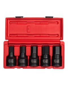 SUN4506 image(0) - SUNEX 3/4" DR. 5PC SAE IMPACT HEX DRIVER SET