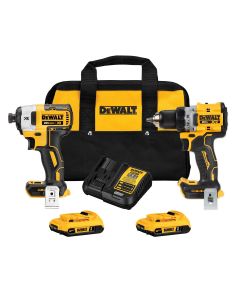 DWTDCK248D2 image(0) - DeWalt 20V MAX XR Cordless 1/2 inch Drill/Driver and 1/4 inch Impact Driver Kit