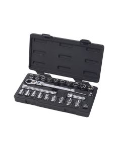GearWrench 23 Piece 3/8 Inch Drive Pass-Thru 6 Point Standard SAE/Metric Mechanics Tool Set