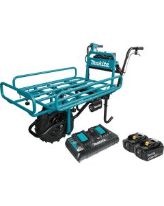 MAKXUC01PTX2 image(0) - Makita 18V Cordless Power-Assisted Flat Dolly Kit (5.0AH)