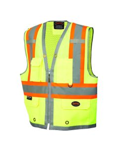 SRWV1010260U-L image(0) - Pioneer Pioneer - 300D Oxford with Mesh Back Surveyor Vest - Hi-Vis Yellow/Green - Size Large