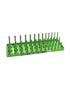 Hansen Global 3/8" SAE 3-Row Socket Tray - Green