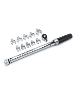 KDT89452 image(0) - GearWrench 12 Piece 3/8 Inch Drive SAE Open End Interchangeable Torque Wrench Set