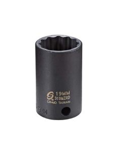 SUN319MZ image(0) - SUNEX SOC 19MM 3/8D IMP 12PT BLK
