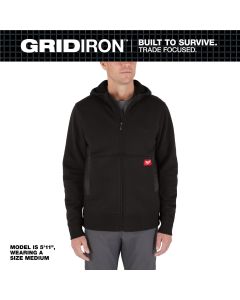 MLWM250B-L image(1) - Milwaukee Tool GRIDIRON Full-Zip Hoodie- Black- L