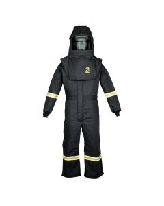 OBRTCG3A-2XL-HVSL image(0) - Oberon Suit Kit - Arc Flash - 25 Cal TCG&trade; - Comes with Hood, Coveralls and Fresh Air Arc Flash Hood Ventilation System & Light - Color: Black - Size: 2XL