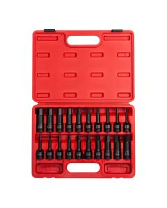SUN2637 image(0) - Sunex 20PC 1/2" DR IMPACT HEX DRIVER MASTER SET