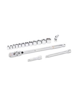 KDT81393 image(2) - GearWrench 16 Piece 3/8 Inch Drive 120XP Locking Flex Head Ratchet and 6 Point SAE Stubby Socket Mechanics Tool Set