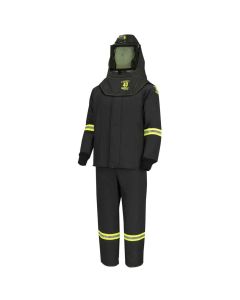 OBRTCG4B-EL-XL image(0) - Oberon Suit Kit - Arc Flash - 40 Cal TCG&trade; - Comes with Hood, Coat and Bib Coveralls - with EZ Lift - Color: Black - Size: XL