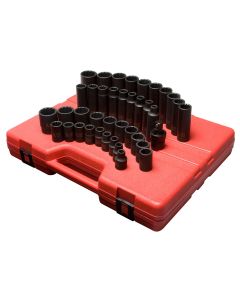 SUN2699 image(1) - SUNEX 39PC 1/2"DR METRIC MASTER IMPACT SOCKET SET