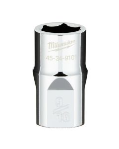 Milwaukee Tool 1/2" Drive 9/16" SAE  6-Point Socket with FOUR FLAT Sides, Vanadium Steel, Chrome