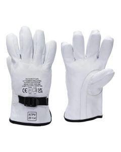 Oberon Gloves - Rubber Electrical Glove Leather Protectors - Class 00 & Class 0 - Size: Regular - 9
