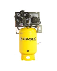 Emax Compressor Silent Industrial Plus 15 HP 3-Phase 120 gal.Vertical Compressor with 115 CFM Dryer Bundle-With 3CYL Pressure Lube Pump