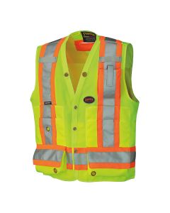 Pioneer Pioneer - Woven 150D Multi-Pocket Surveyor Vest - Hi-Vis Yellow/Green - Size XL