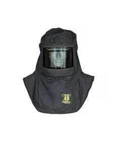 OBRTCG40-CC image(0) - Oberon Hood with Hard Cap - Arc Flash - 40 Cal TCG&trade; - Canadian - Color: Black - Window: True Color Grey (TCG&trade;)