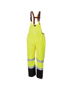 SRWV1200461U-XL image(0) - Pioneer Pioneer - 300D Ripstop Waterproof Safety Bib Pant - Hi-Vis Yellow/Green - Size XL