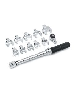KDT89450 image(0) - GearWrench 12 Piece 1/4 Inch Drive SAE Open End Interchangeable Torque Wrench Set