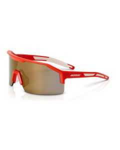 JCK60011 image(0) - Jackson Safety  Safety Glasses - MAXVIEW Series - Gold Mirror Lens - Red Frame - Hardcoat Anti-Scratch