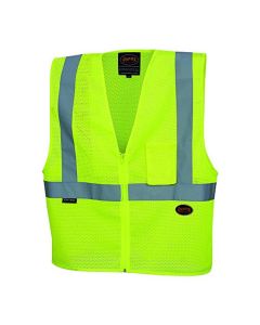 SRWV1060360U-3XL image(0) - Pioneer Pioneer - Zip-Up Safety Vest - Hi-Vis Yellow/Green - Size 3XL