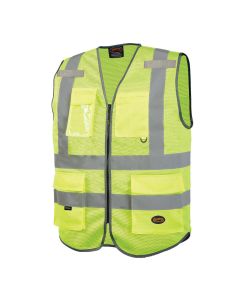 SRWV1024860U-L image(0) - Pioneer Pioneer - Mesh 9-Pocket Safety Vest - Hi-Vis Yellow/Green - Size Large