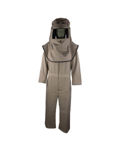 OBRFRTC4A-2XL image(0) - Oberon Suit Kit - Arc Flash - 40 Cal CAT&trade;  - Comes with Hood and Coveralls - Color: Khaki - Size: 2XL