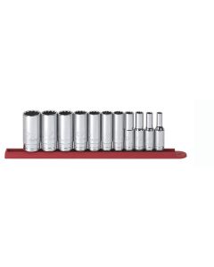 KDT80563 image(0) - GearWrench 11 Piece 3/8 Inch Drive 12 Point Deep SAE Socket Set