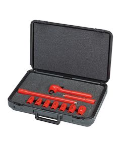KNP989911S5 image(1) - KNIPEX 10PC-1,000V INSLTD SOCKET SET 1/2IN DR SAE