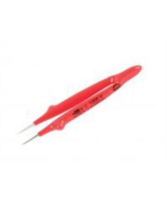 Wiha Tools Insul. Tweezers Serrated, Straight Fine 130mm Oal (5")