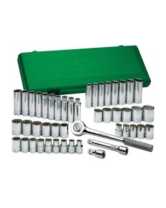 S K Hand Tools Socket Set 47 Pc. 1/2Dr 12 Point