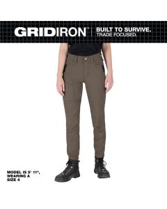 MLWF652N-4R image(0) - Milwaukee Tool Women's GRIDIRON Double Knee Jogger Pants - Brown - Size 4