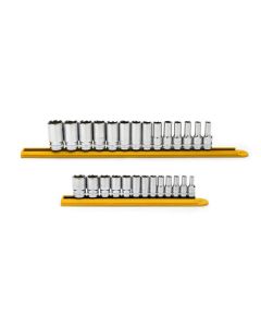 GearWrench 27 Piece 1/4 Inch and 3/8 Inch Drive 6 Point Mid Length Metric Socket Set