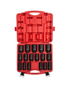 SUN4686 image(0) - SUNEX 17 PC 3/4" DR METRIC DEEP IMPACT SOCKET SET