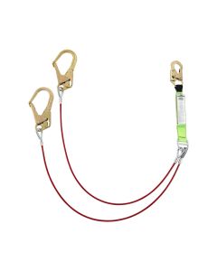 PeakWorks PeakWorks - Shock Absorbing Lanyards - Tear Pack 1/4" PVC Coated Cable -  Double Leg - Weight Capacity 130 to 310 Lbs - 6'