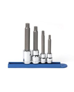KDT80572 image(1) - GearWrench 4 Piece 3/8 Inch & 1/2 Inch Drive Extra Long Triple Square Bit Metric Socket Set