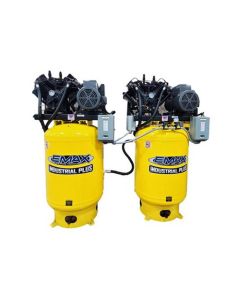 EMXESP10A120V3 image(0) - Emax Compressor Two 10HP 3ph 120 Gallon Vertical Solo Mounted Alternating Silent Air compressors-w/Pressure Lubricated pumps