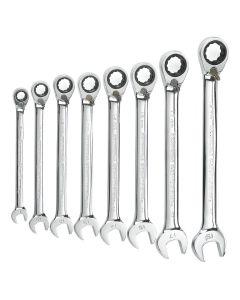KDT9543 image(1) - GearWrench 8 Piece 72-Tooth 12 Point Reversible Ratcheting Combination Metric Wrench Set