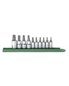 KDT80722 image(0) - GearWrench 10 Piece 1/4 Inch & 3/8 Inch Drive Torx Bit Socket Set