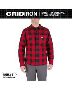 MLWM551R-3X image(0) - Milwaukee Tool GRIDIRON Flannel Shirt - Red - 3X