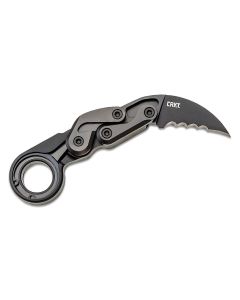 CRK4040V image(0) - CRKT (Columbia River Knife) Provoke Aluminium Folding Tactical Knife Morphing Karambit  with Veff Serrations - Black