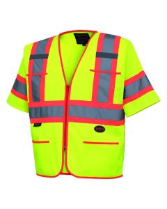 SRWV1023560U-4XL image(0) - Pioneer Pioneer - Polyester Tricot Sleeved Safety Vest - Hi-Vis Yellow/Green - Size 4XL