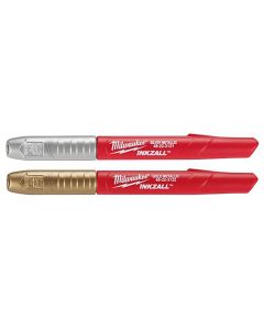 MLW48-22-3123 image(1) - Milwaukee Tool 2PK INKZALL Silver/Gold Metallic Fine Point Marker