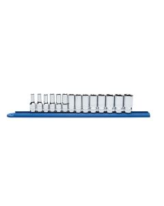 KDT80554S-06 image(1) - GearWrench 14 Piece 3/8 Inch Drive 6 Point Mid Length Metric Socket Set