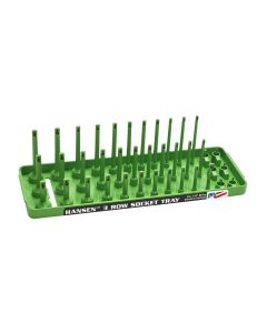 HNE14033 image(0) - Hansen Global 1/4" SAE 3-Row Socket Tray - Green
