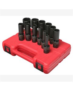SUNEX 3/8 DR 12 POINT SAE UNIV DEEP IMP SK SET 12 PC.