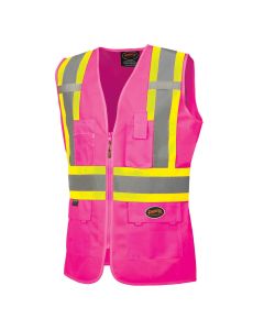 SRWV1021840U-2XL image(0) - Pioneer Pioneer - Women's Custom Fit Hi-Vis Mesh Back Safety Vest - Pink - Size 2XL